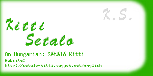 kitti setalo business card