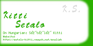 kitti setalo business card